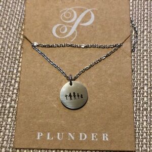 Plunder Silver stainless steel engraved Necklace